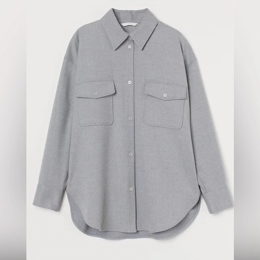 H&M Light Grey Shacket L - Picture 1 of 8
